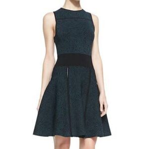 NWOT Opening Ceremony Green Black Knit Zip Dress